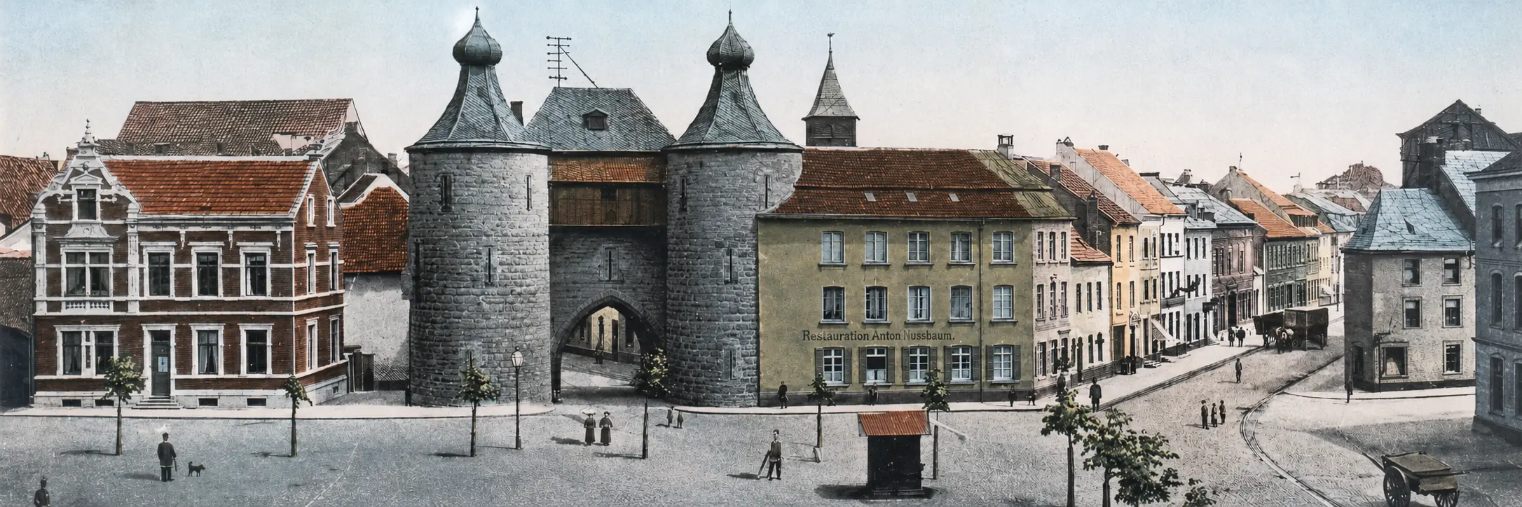 Hexenturm und Walramplatz um 1900